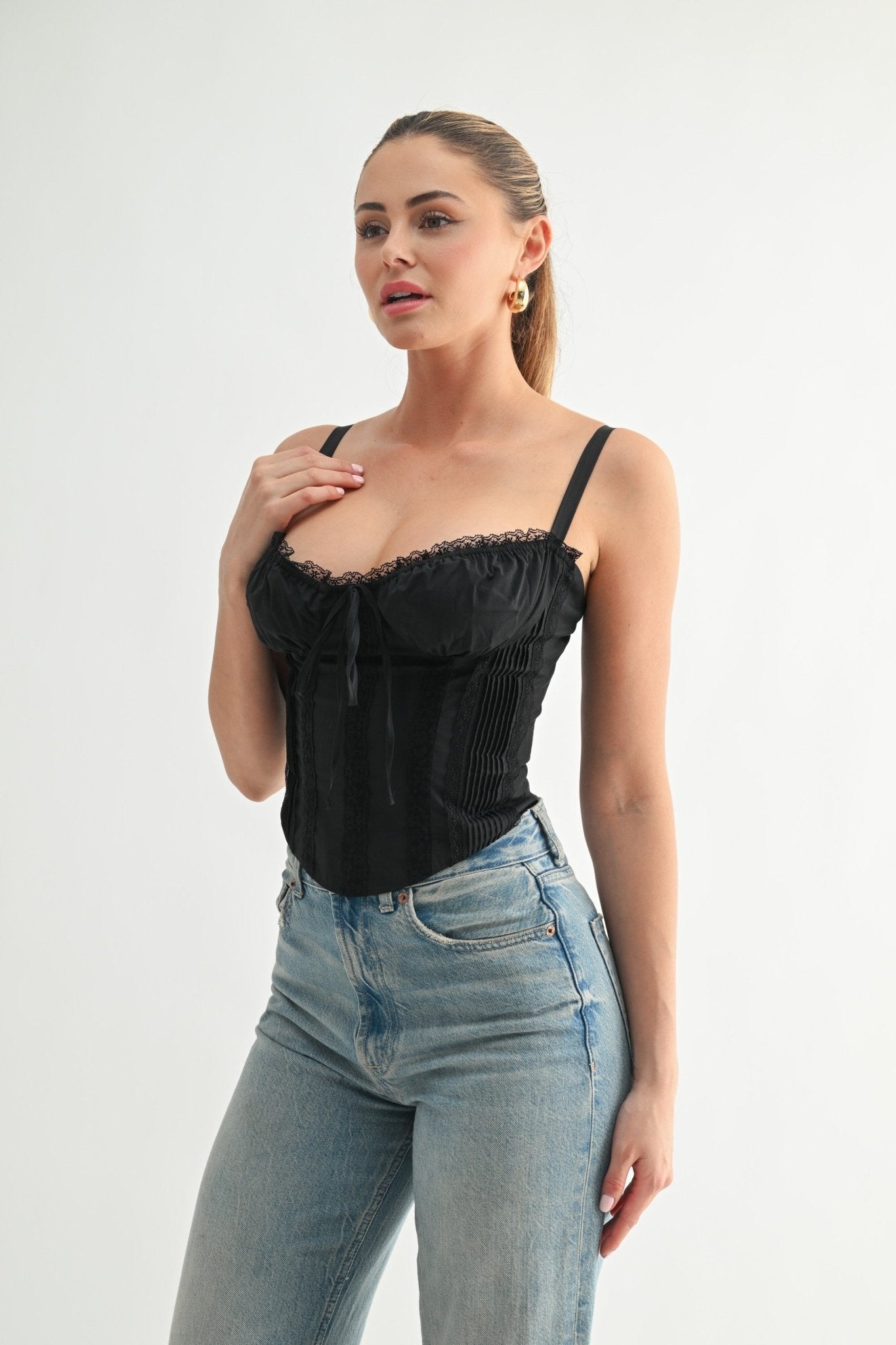 トップス corset XS Brown Overbust Corset with Zip front