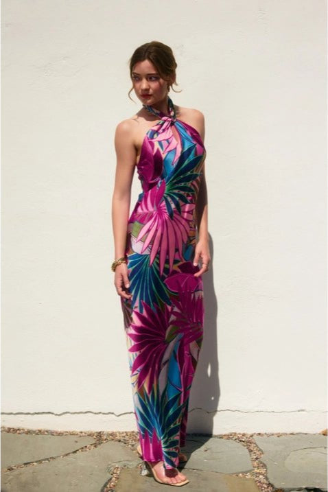 Finesse Halter Neck Open Back Maxi Dress – STYLED BY ALX COUTURE