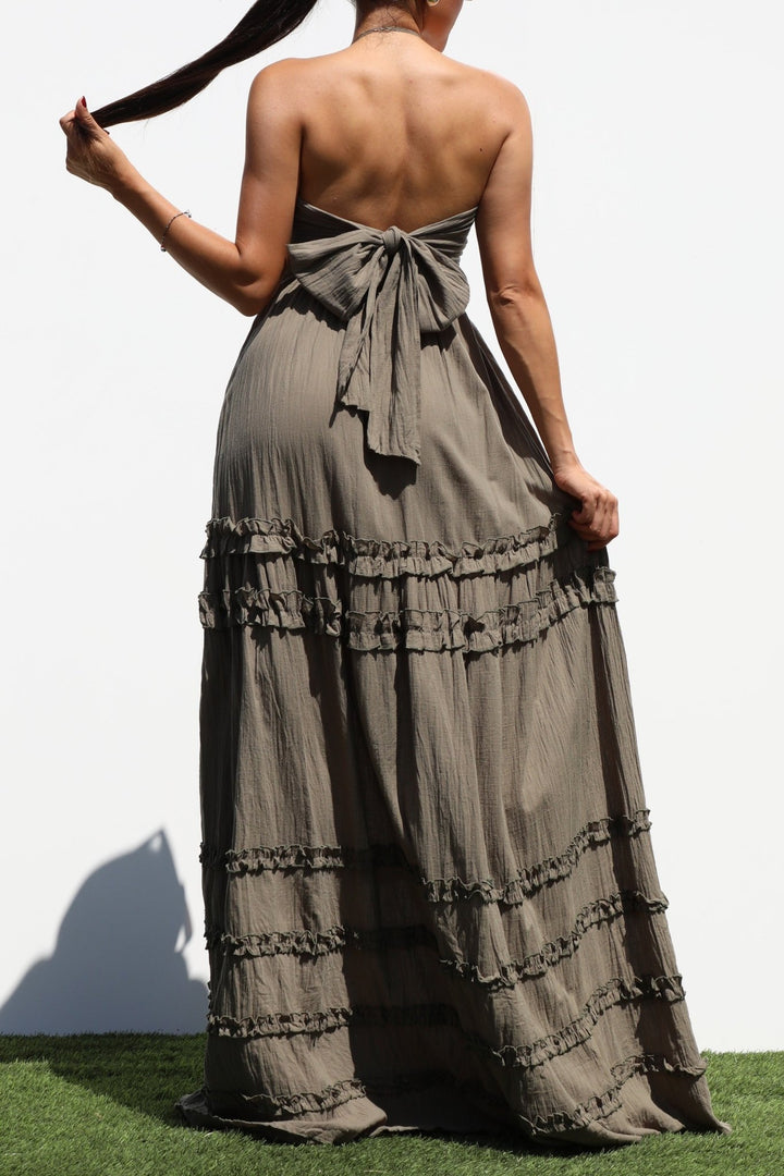 V Neck Woven Maxi Dress - STYLED BY ALX COUTUREDresses