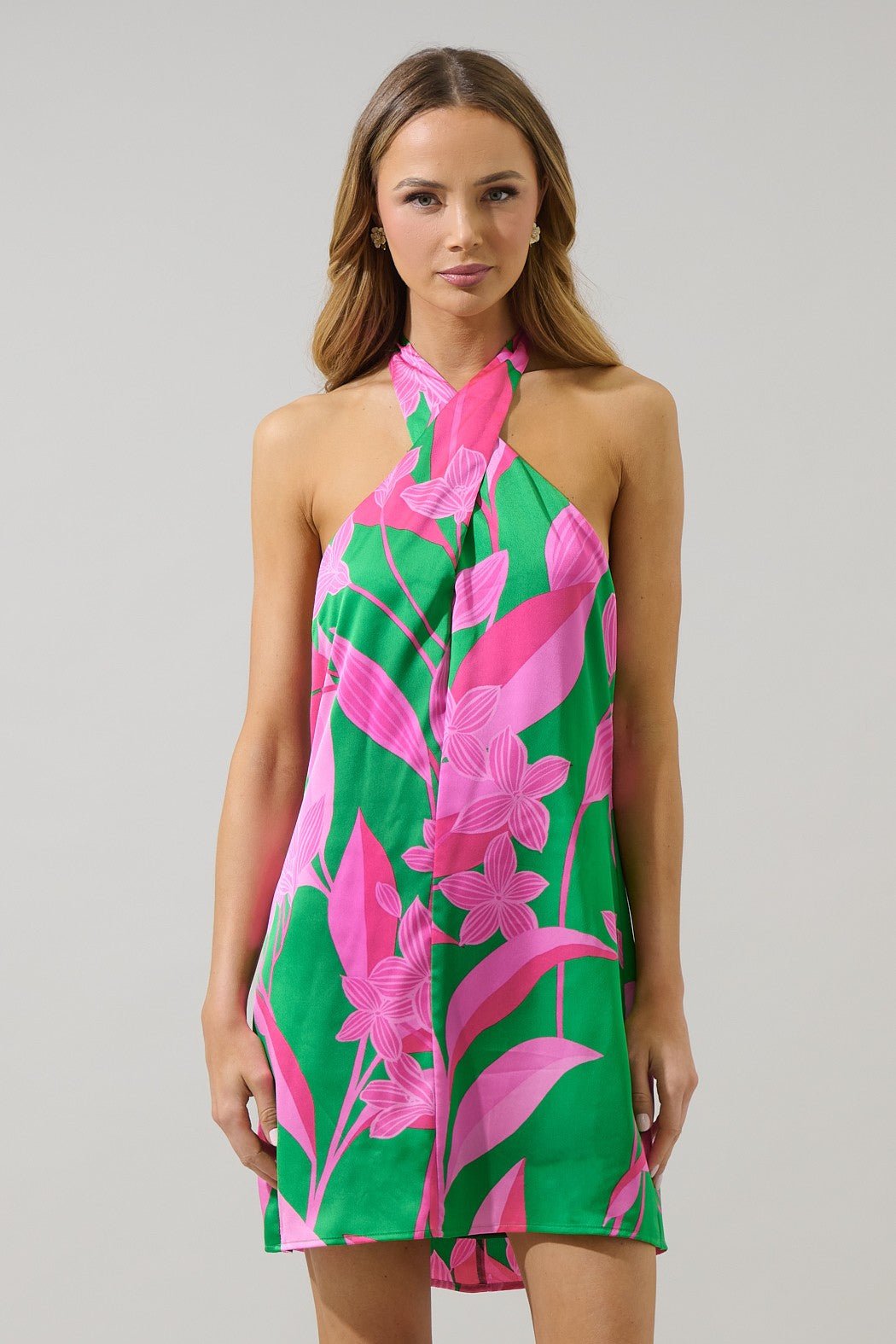 Zarae Blossom Mivia Halter Mini Dress – STYLED BY ALX COUTURE