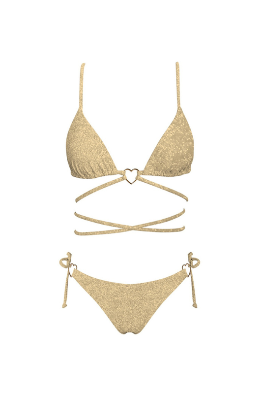 STYLED BY ALX COUTURE MIAMI BOUTIQUE Gold Shimmer Bikini Set