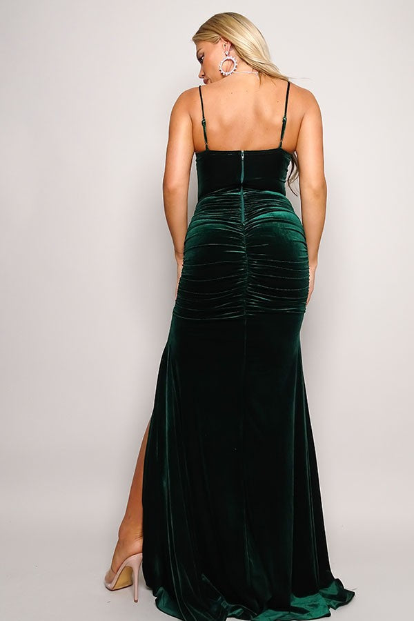STYLED BY ALX COUTURE MIAMI BOUTIQUE Emerald Vivi Velvet Corset Maxi Dress