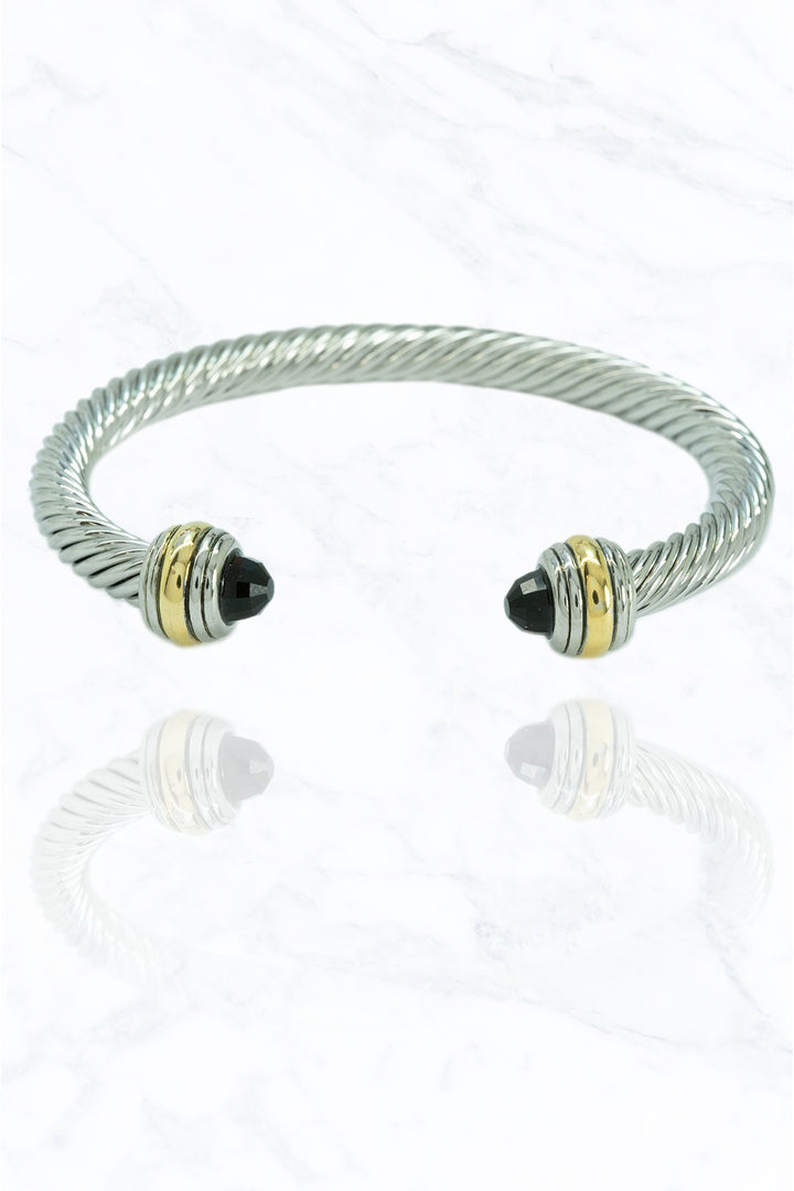 STYLED BY ALX COUTURE MIAMI BOUTIQUE Silver Cable Wire Cuff Bracelets