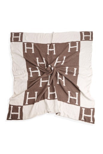 STYLED BY ALX COUTURE MIAMI BOUTIQUE Beige Microfiber Cozy Home Blanket