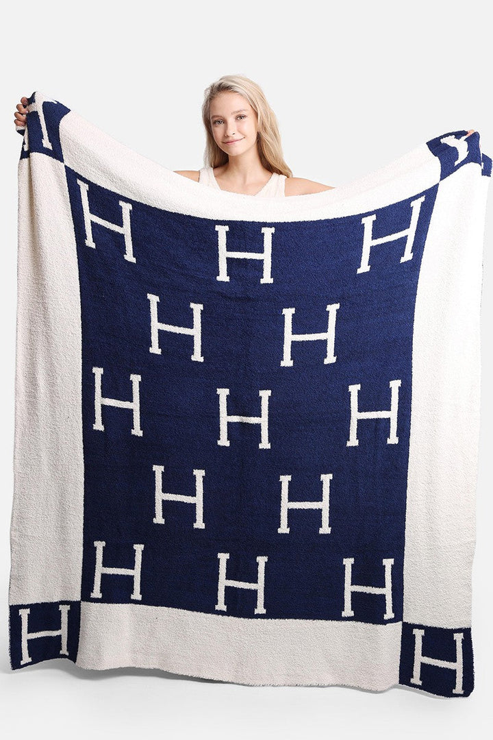 STYLED BY ALX COUTURE MIAMI BOUTIQUE Navy Microfiber Cozy Home Blanket
