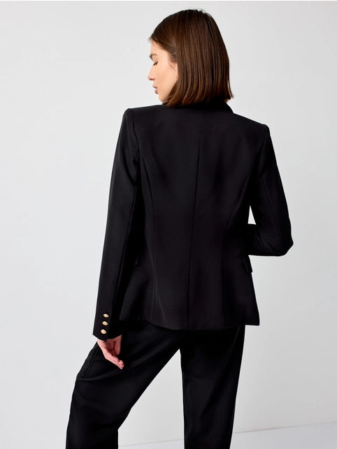 back of the Black Fitted Blazer Jacket 