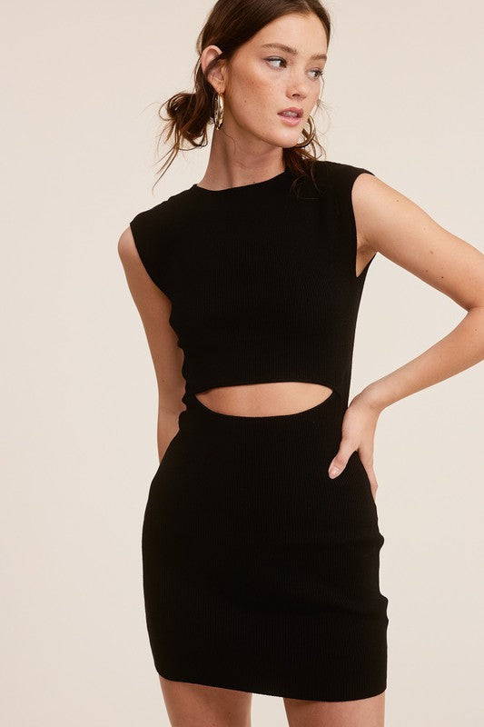 STYLED BY ALX COUTURE MIAMI BOUTIQUE Black Geo Dress Black mini cutout dress