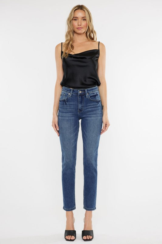 STYLED BY ALX COUTURE MIAMI BOUTIQUE Medium Denim High Rise Slim Straight