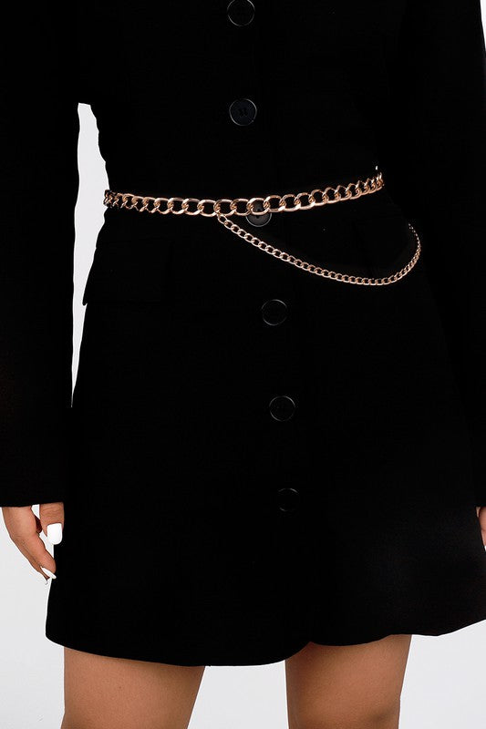 STYLED BY ALX COUTURE MIAMI BOUTIQUE Gold Double Layers Waist Chain Belts