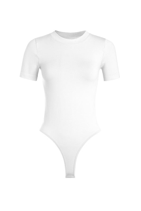 White Short sleeve Smooth Tee Bodysuit