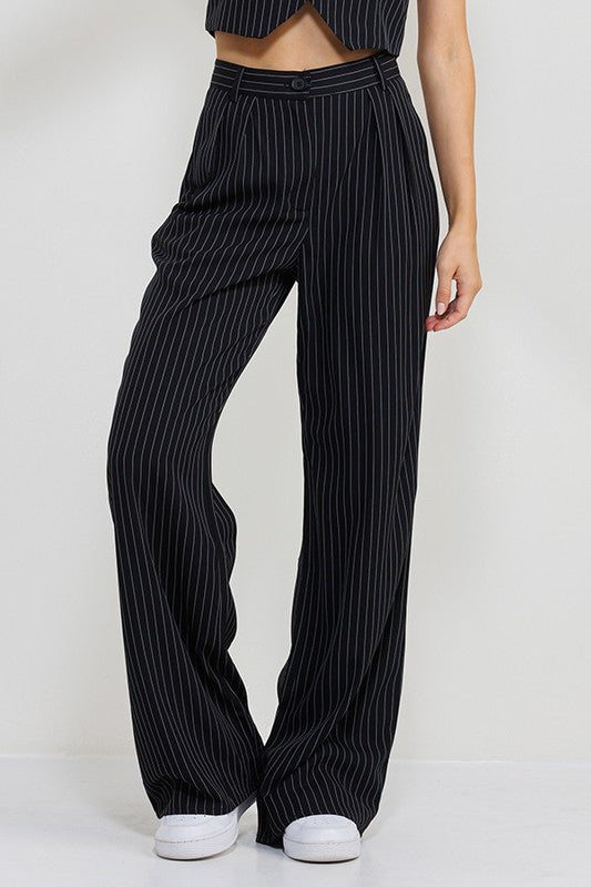 Black Stripe Long Pants