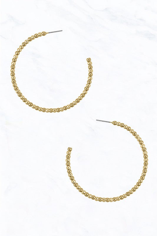 STYLED BY ALX COUTURE MIAMI BOUTIQUE Gold Tiny Metal Ball Open End Hoop Earrings