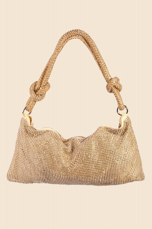 STYLED BY ALX COUTURE MIAMI BOUTIQUE Rhinestone Studded Hobo Bag