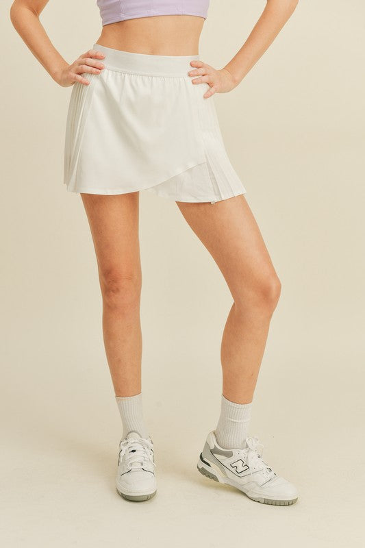 White Wrap-Style Tennis Skirt