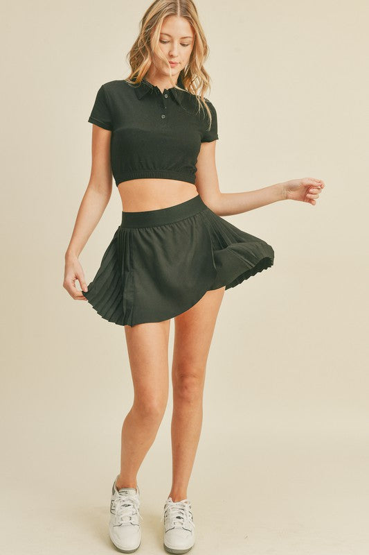 STYLED BY ALX COUTURE MIAMI BOUTIQUE Black Wrap-Style Tennis Skirt