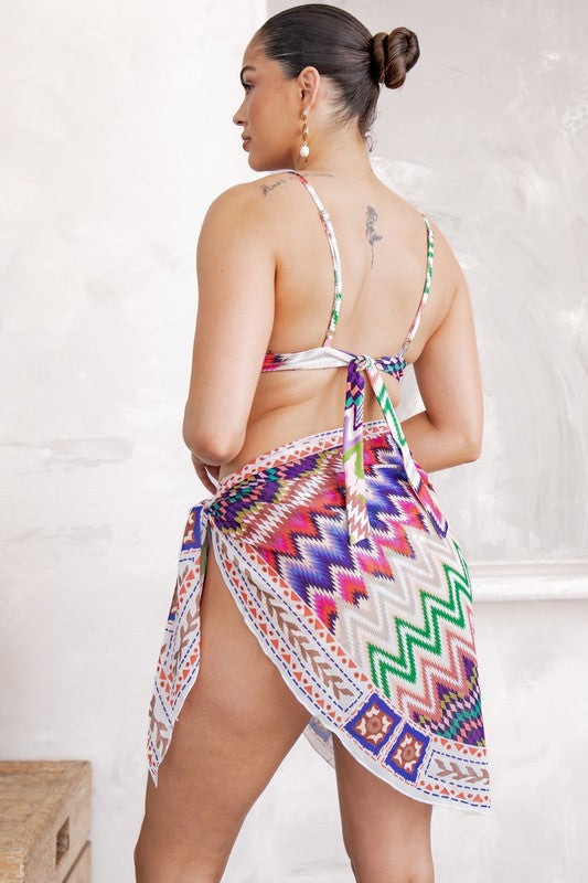 STYLED BY ALX COUTURE MIAMI BOUTIQUE Multi Color Bikini Swimsuit 3 Piece Set
