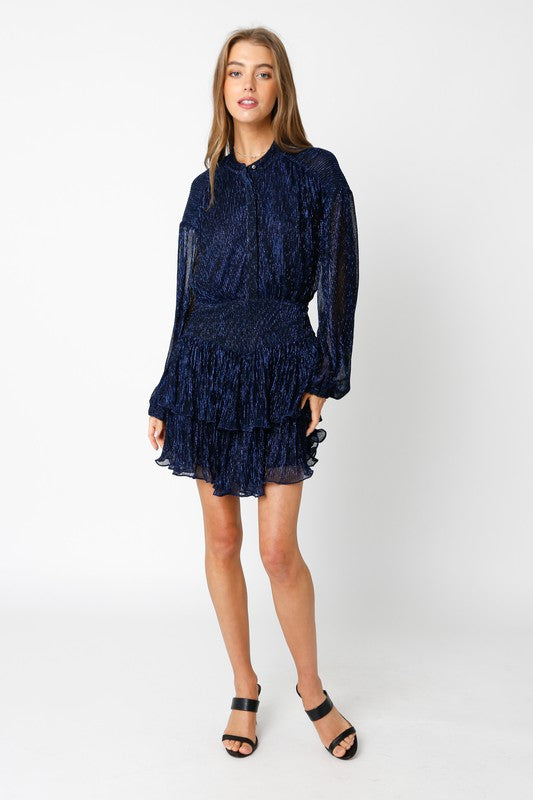 STYLED BY ALX COUTURE MIAMI BOUTIQUE Navy Lottie Long Sleeve Dress