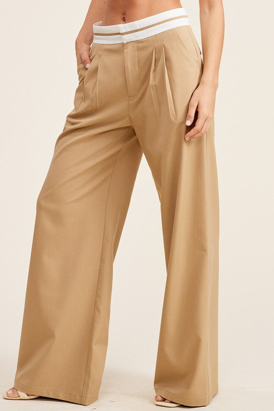 STYLED BY ALX COUTURE MIAMI BOUTIQUE Beige Taurus Trousers 