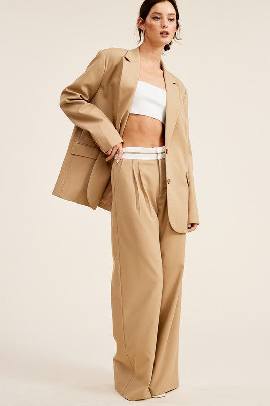 STYLED BY ALX COUTURE MIAMI BOUTIQUE Beige Taurus Trousers