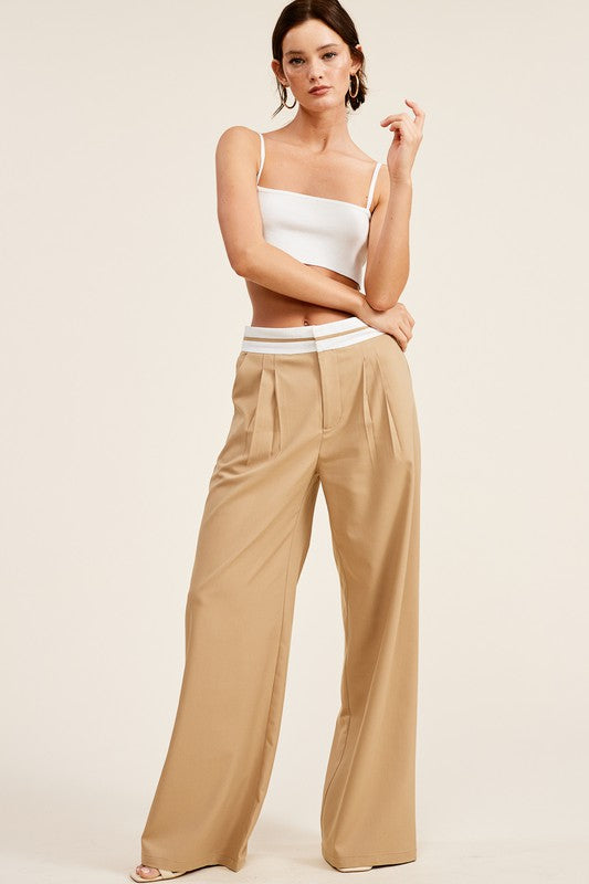 STYLED BY ALX COUTURE MIAMI BOUTIQUE Beige Taurus Trousers