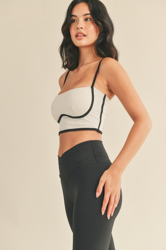 STYLED BY ALX COUTURE MIAMI BOUTIQUE Cream Sculpting Bra Tank Activewear Top