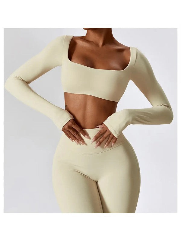 STYLED BY ALX COUTURE MIAMI BOUTIQUE Zoey Long Sleeve Active Crop Top