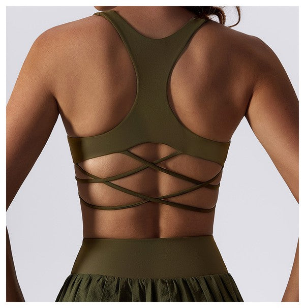 STYLED BY ALX COUTURE MIAMI BOUTIQUE Juno Strappy Racer Back Sports Bra
