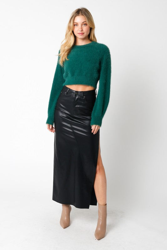STYLED BY ALX COUTURE MIAMI BOUTIQUE Black Janelle Pu Skirt