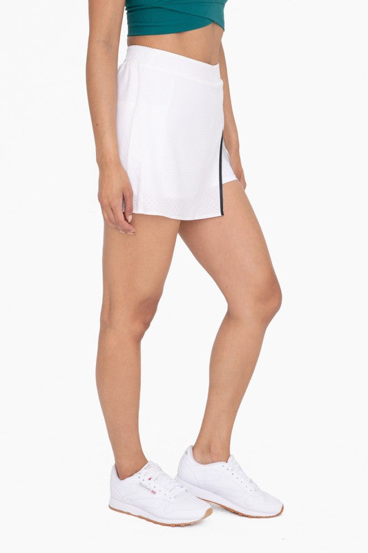 STYLED BY ALX COUTURE MIAMI BOUTIQUE White Laser Cut Tennis Skort