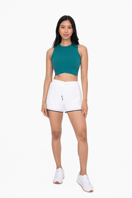 STYLED BY ALX COUTURE MIAMI BOUTIQUE White Laser Cut Tennis Shorts