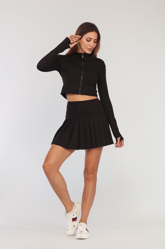 STYLED BY ALX COUTURE MIAMI BOUTIQUE Black 2-Piece Tennis Skort Performance Set 