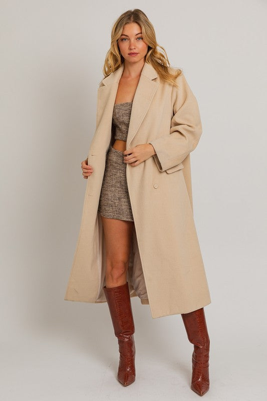 STYLED BY ALX COUTURE MIAMI BOUTIQUE Cream Oversized Long Coat