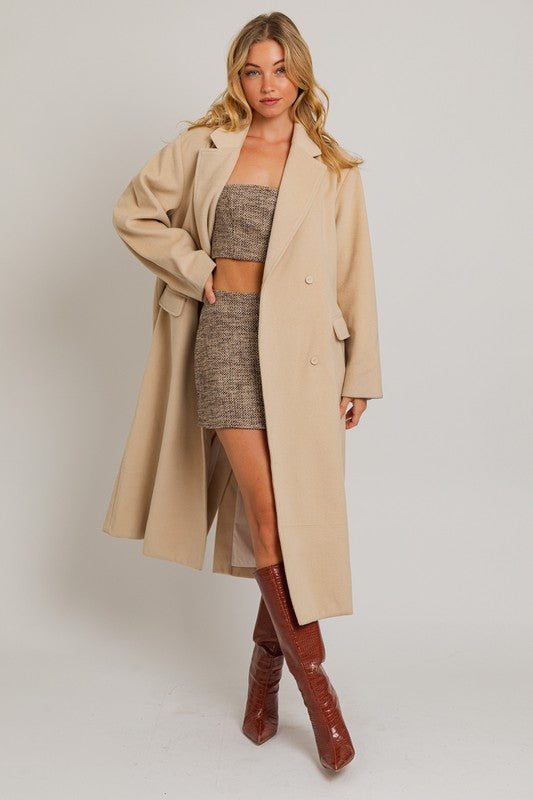 STYLED BY ALX COUTURE MIAMI BOUTIQUE Cream Oversized Long Coat