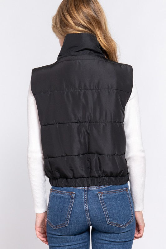 STYLED BY ALX COUTURE MIAMI BOUTIQUE Black Puffer Padding Vest