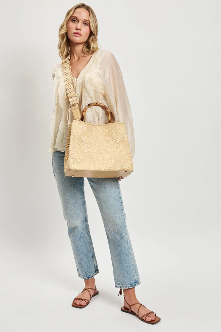 Bamboo Top Handle Tote Bag