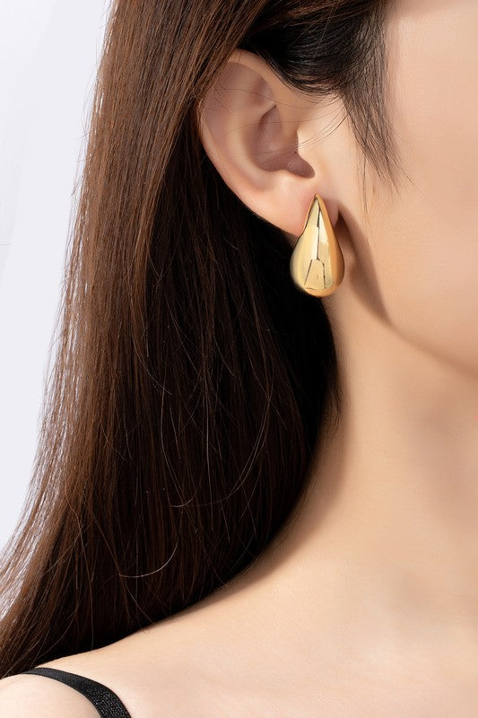 STYLED BY ALX COUTURE MIAMI BOUTIQUE Puffy Hollow Teardrop Earrings