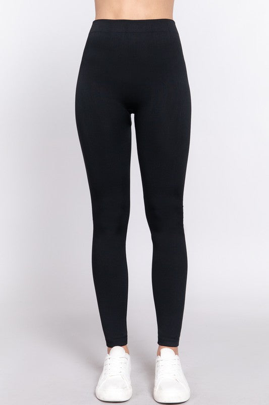 STYLED BY ALX COUTURE MIAMI BOUTIQUE Black Inner Brushed Seamless Leggings 
