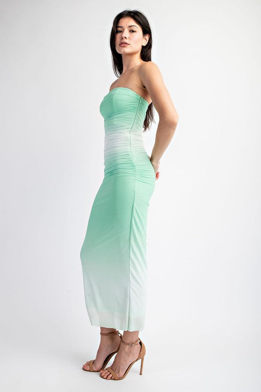 side of the Mint Green Ombre Gradation Dress