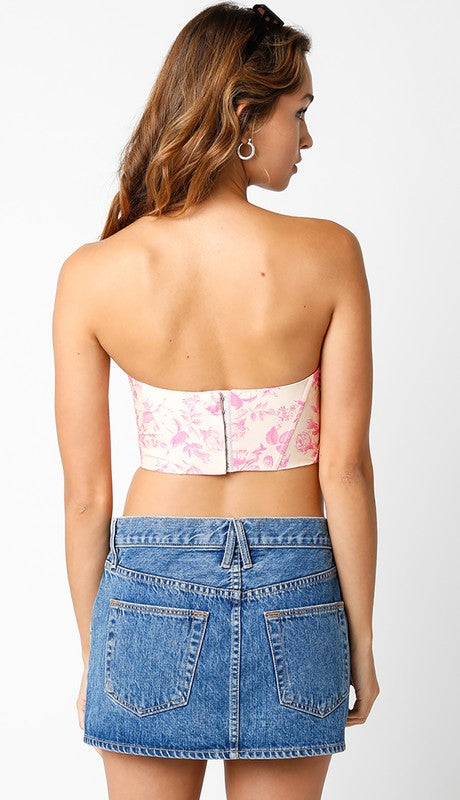 back of the Blush Pink Pauline Corset Top 