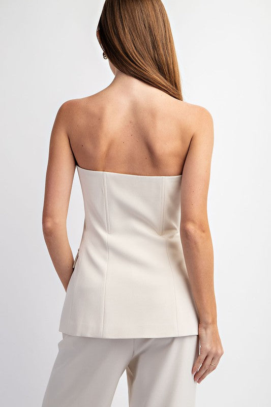 back of the Natural Tailored Bustier Top
