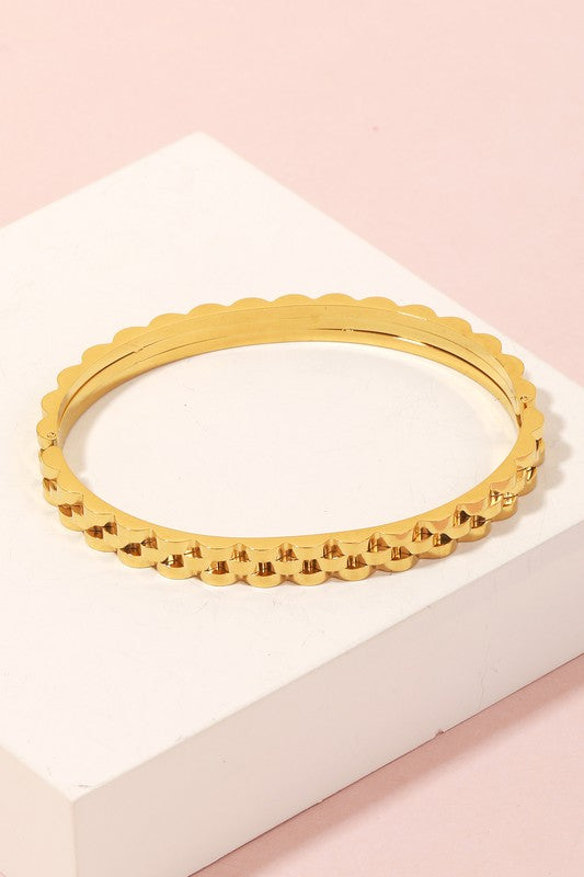 Gold Stainless Steel Bangle Bracelet