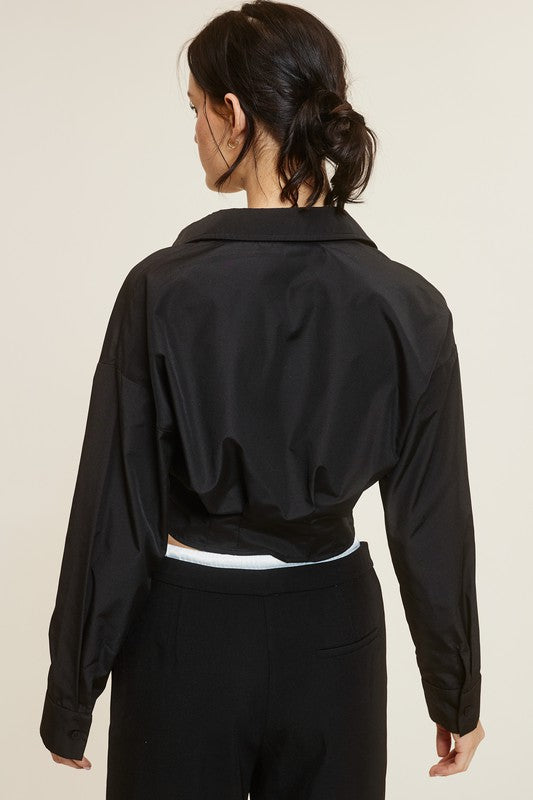 back view of the Black Giselle Shirt