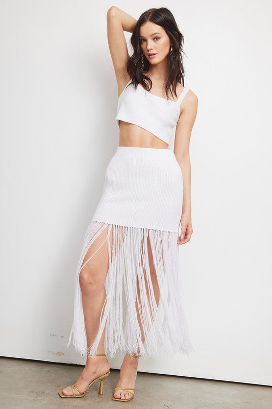 STYLED BY ALX COUTURE MIAMI BOUTIQUE White Penelope Skirt Set