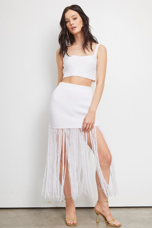 STYLED BY ALX COUTURE MIAMI BOUTIQUE White Penelope Skirt Set 