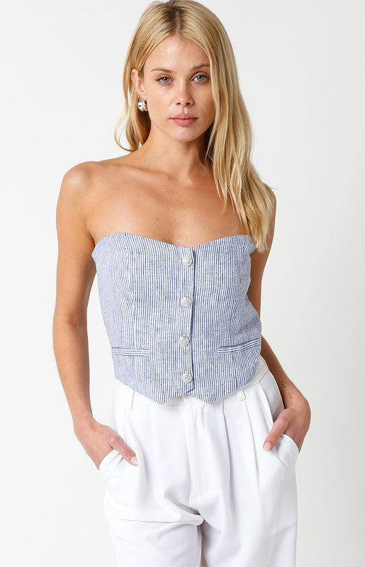STYLED BY ALX COUTURE MIAMI BOUTIQUE Denim Britney Top