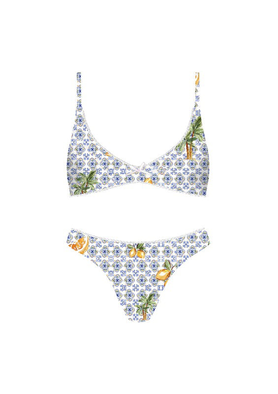Lemon Blue Capri Bikini Set