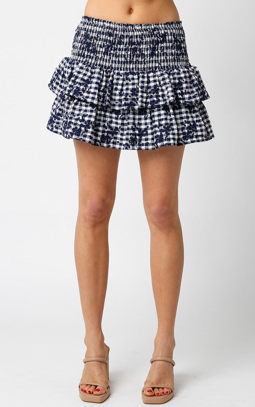 STYLED BY ALX COUTURE MIAMI BOUTIQUE Navy Kathy Mini Skirt 