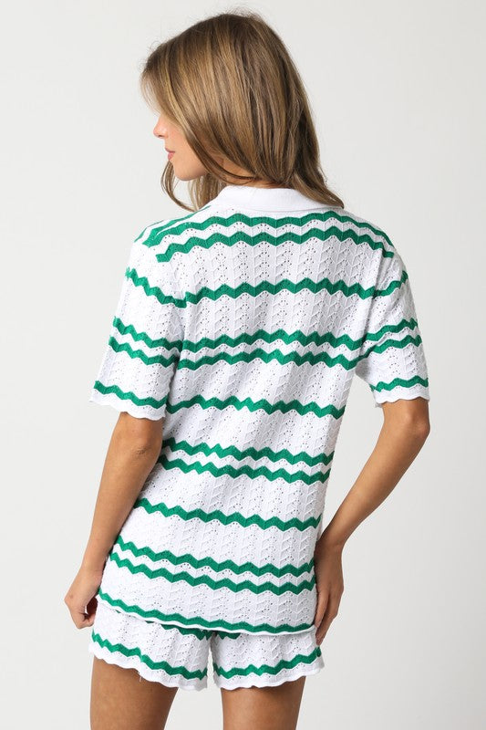 back of the White Green Megan Top