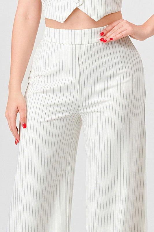 Ivory Luxe Pinstripe Pants Set