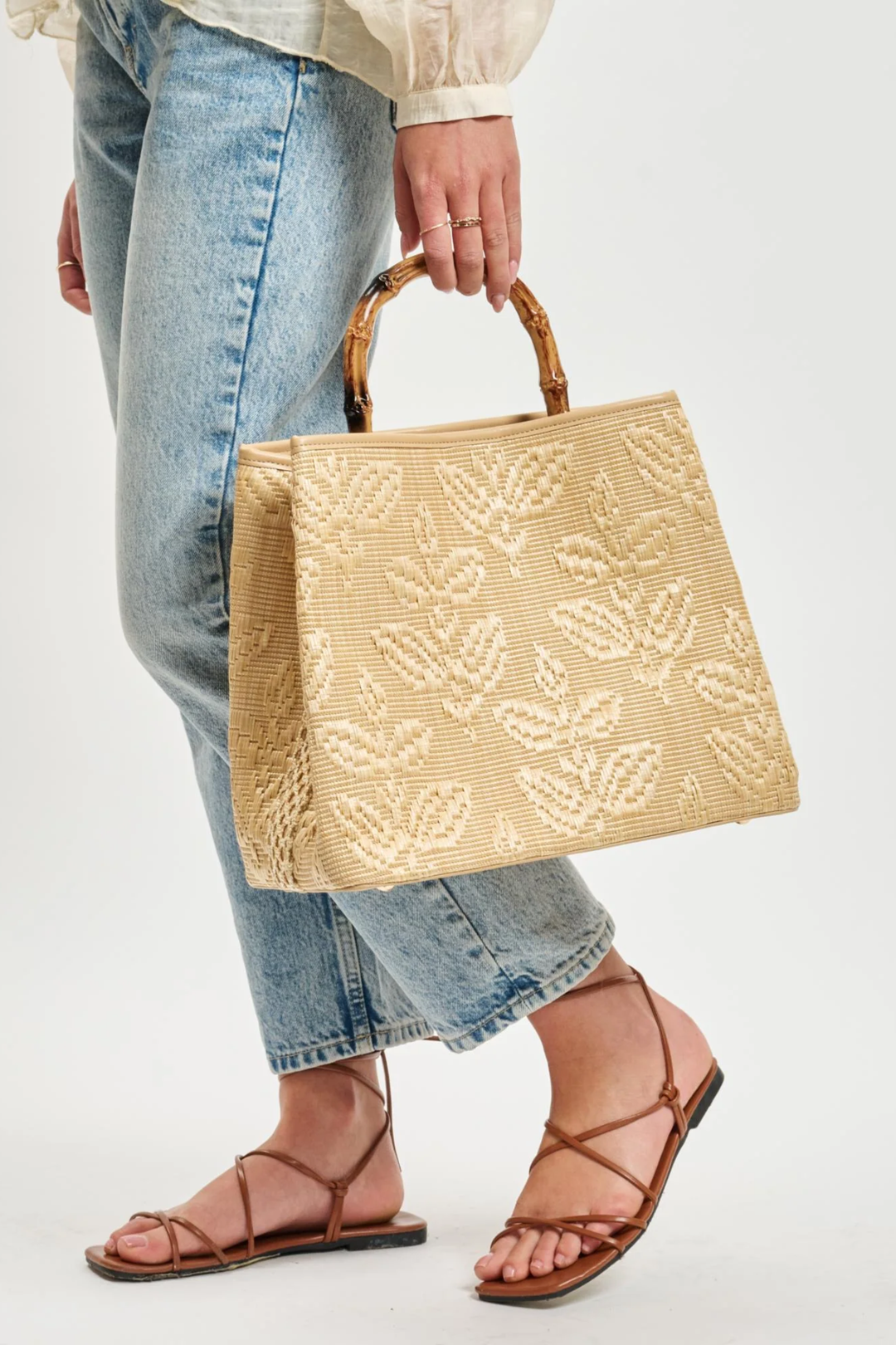 Bamboo Top Handle Tote Bag